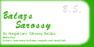 balazs sarossy business card