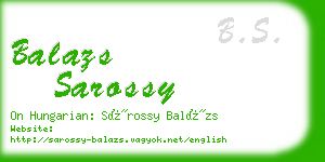 balazs sarossy business card